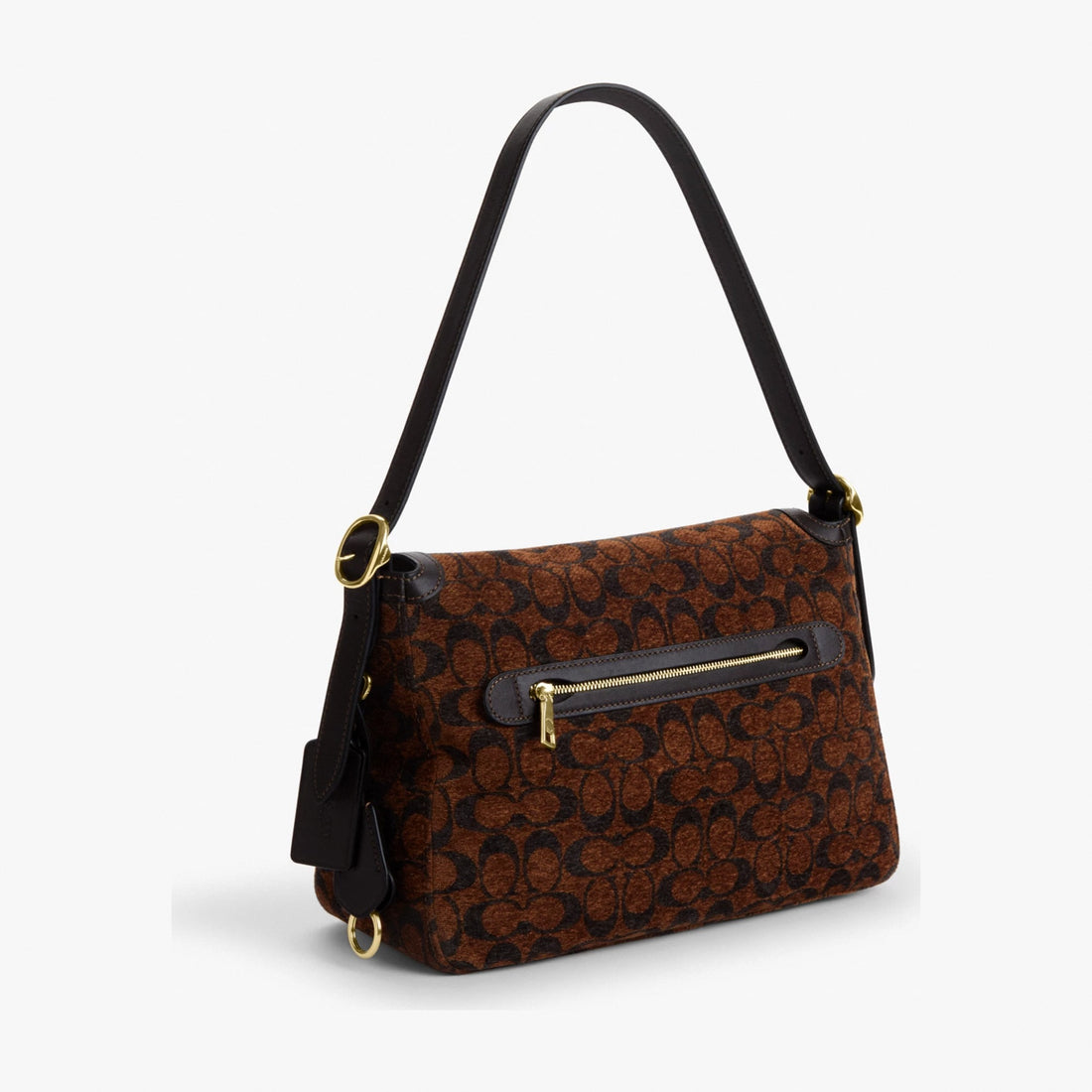 Coach Etta Flap Bag In Signature Chenille - Gold/Truffle