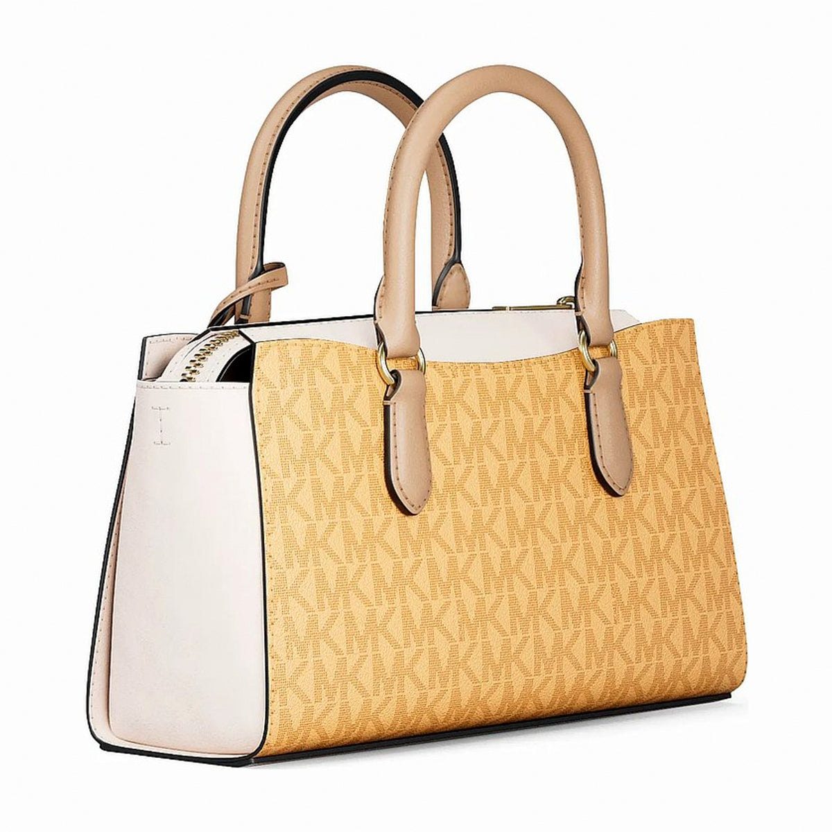 Michael Kors Arden Small Color-Block Signature Logo Messenger Bag - HONEYWHEAT MULTI