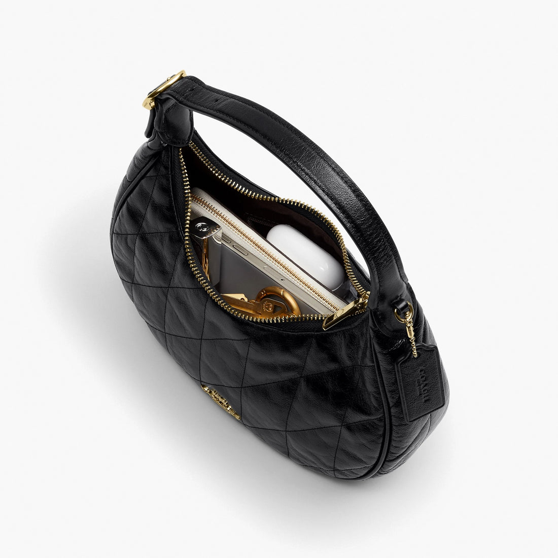 Coach Emily Shoulder Bag With Quilting - Gold/Black