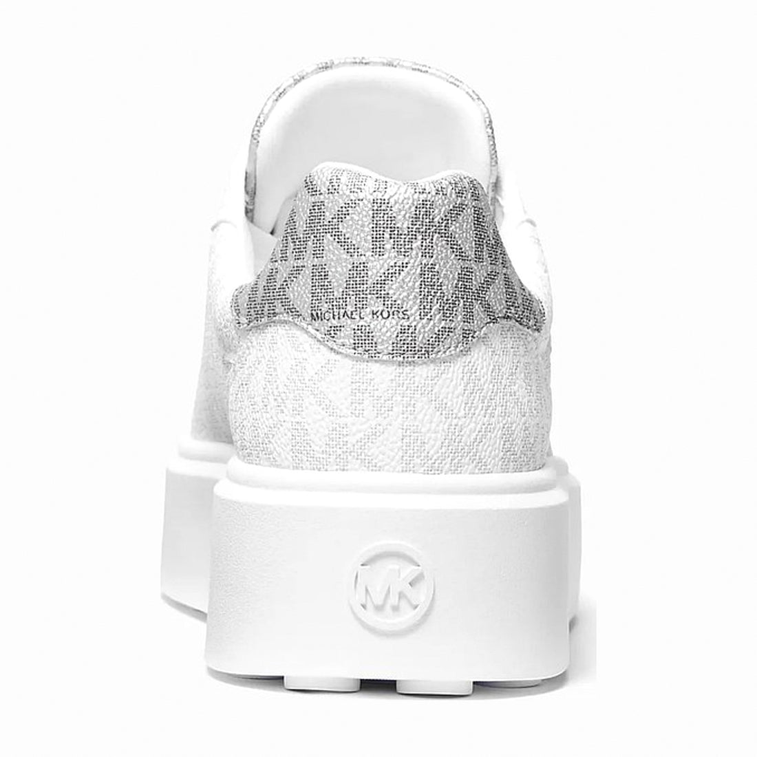 Michael Kors Romey Metallic Two-Tone Signature Logo Platform Sneaker - BRIGHT WHT