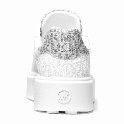 Michael Kors Romey Metallic Two-Tone Signature Logo Platform Sneaker - BRIGHT WHT