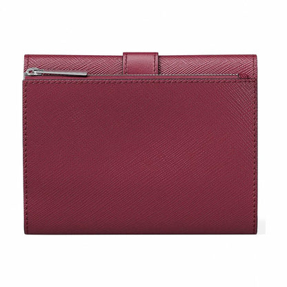 Michael Kors Greenwich Medium Leather Trifold Wallet - MAROON