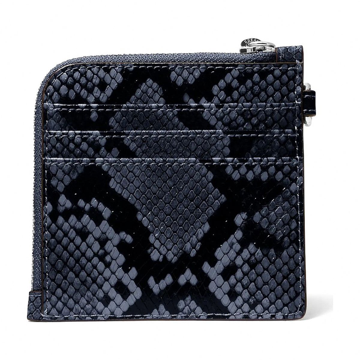 Michael Kors Jet Set Travel Medium Snake Embossed Chain Wallet - NAVY