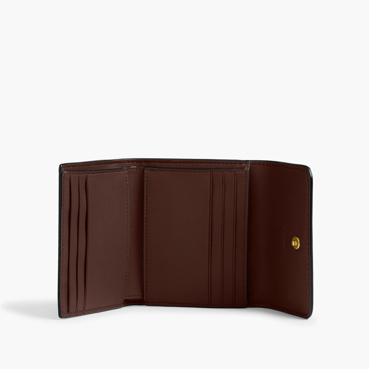 Coach Mila Small Flap Wallet In Signature Canvas - Brass/Maple