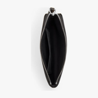 Coach Corner Zip Wristlet In Loved Leather - Silver/Black Brown