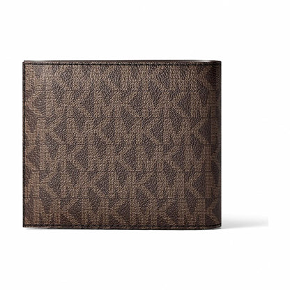 Michael Kors Cooper Logo Billfold Wallet With Coin Pouch - BROWN/BLK