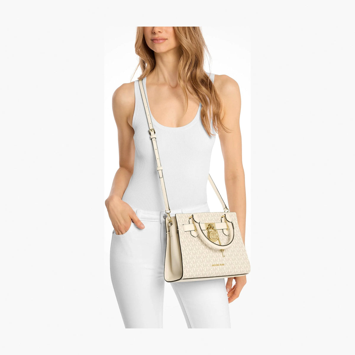 Michael Kors Landon Small Logo Satchel - LT CRM MULTI