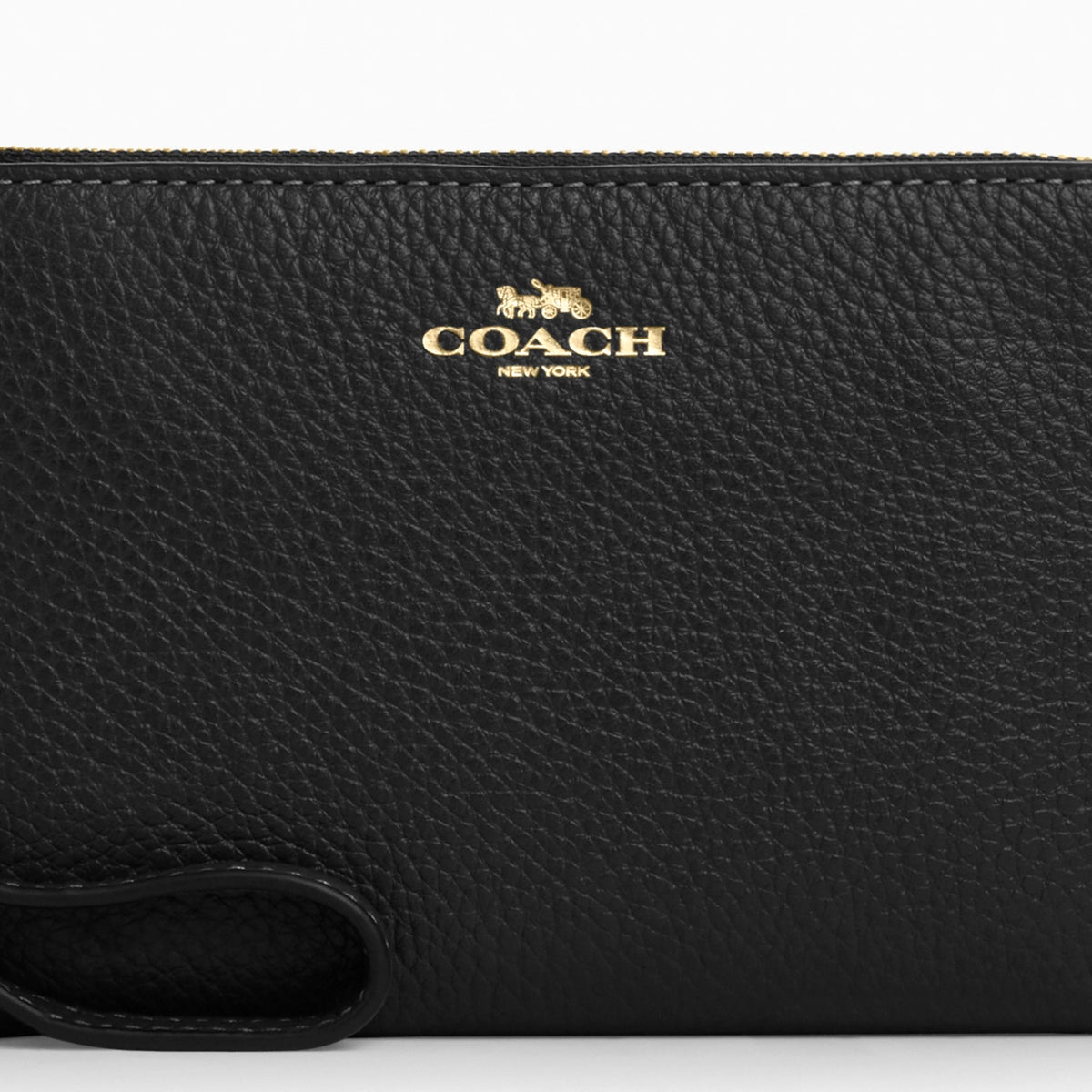 Coach Corner Zip Wristlet - Gold/Black