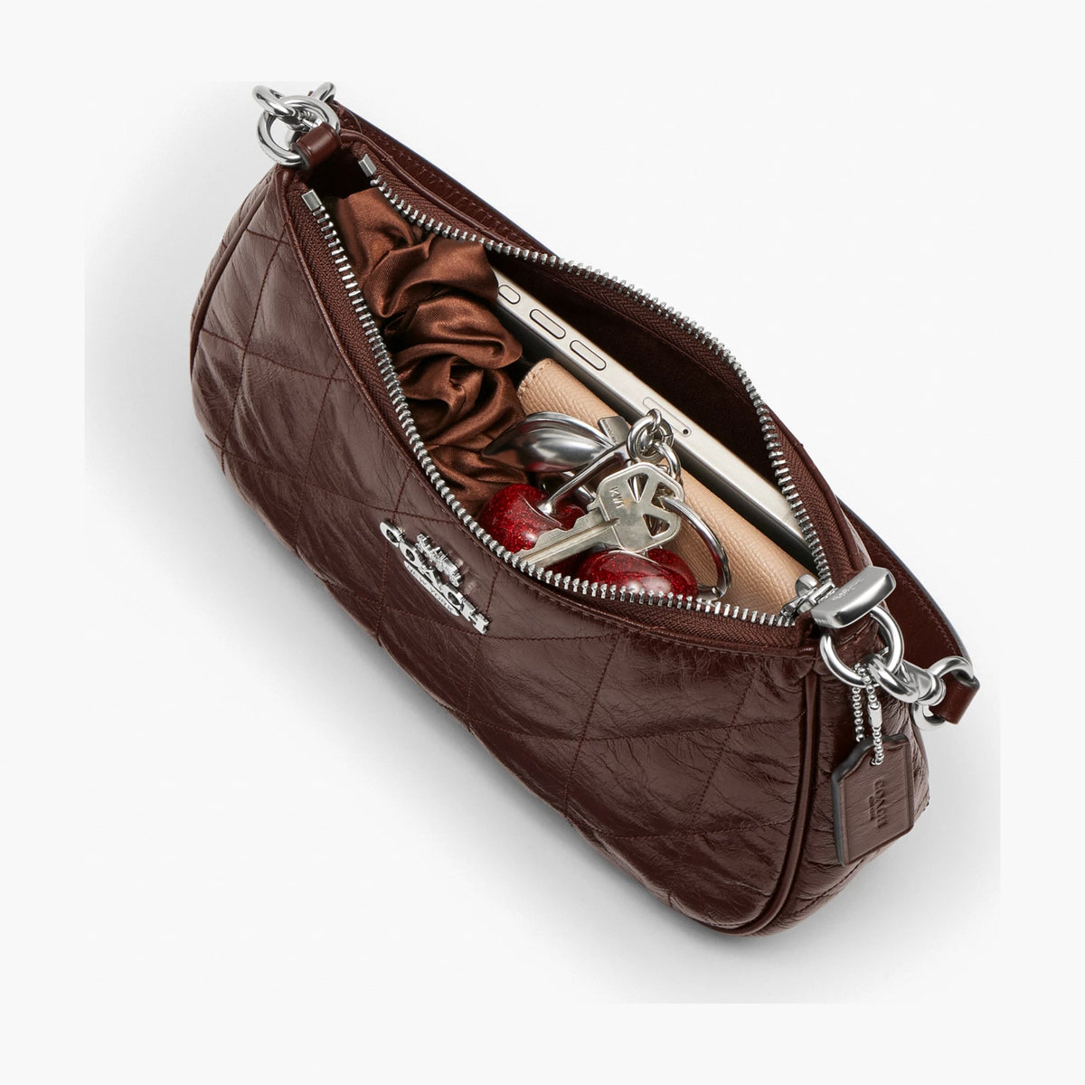 Coach Teri Shoulder Bag With Quilting - Silver/Maple
