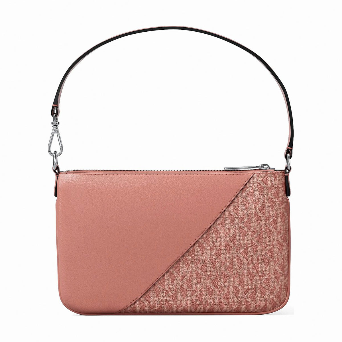 Michael Kors Jet Set Travel Small Signature Logo and Smooth Wristlet - SUNSET ROSE