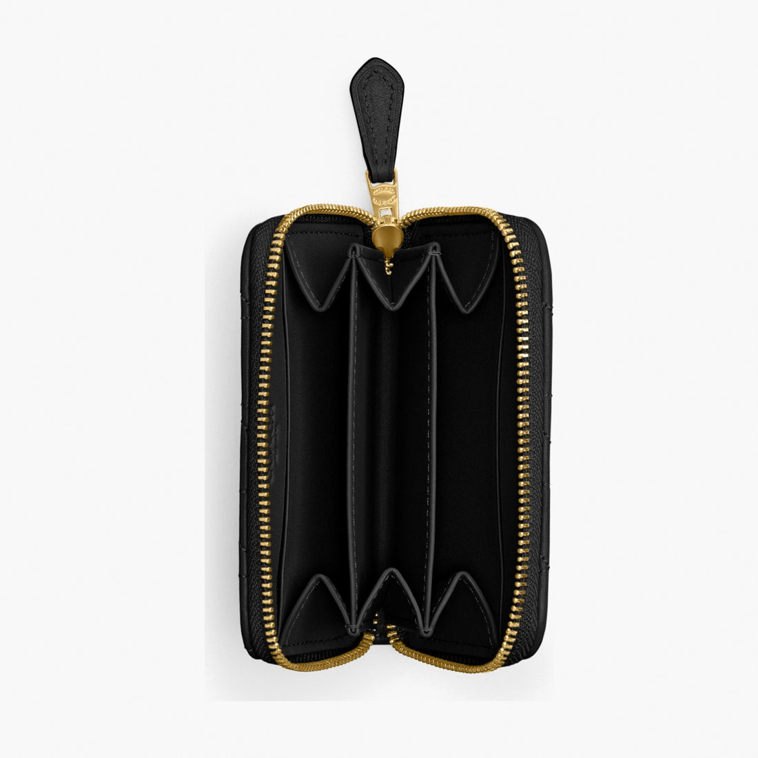 Coach Essential Small Zip Around Card Case With Pillow Quilting - Brass/Black