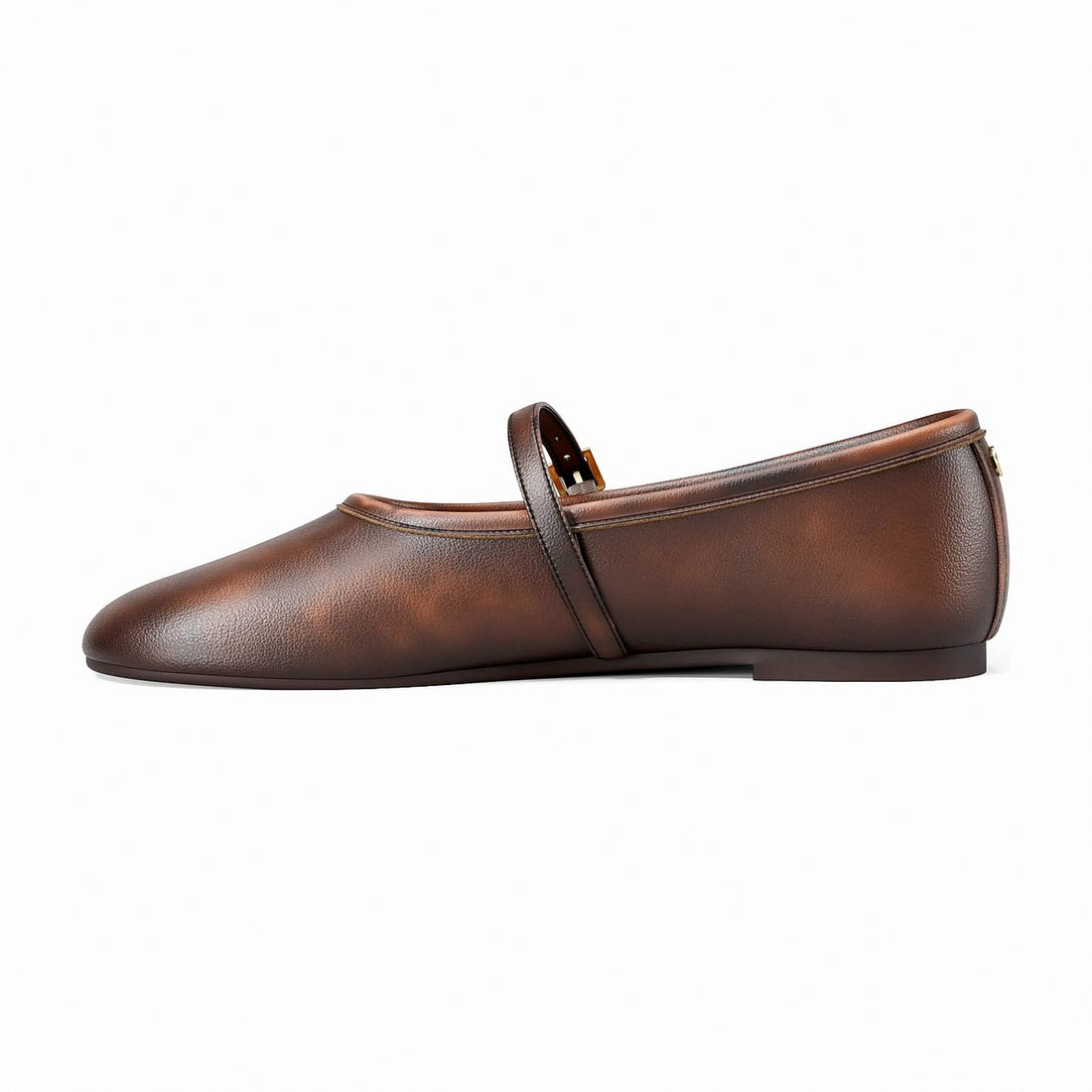 Michael Kors Phoebe Burnished Ballet Flat - CHOCOLATE