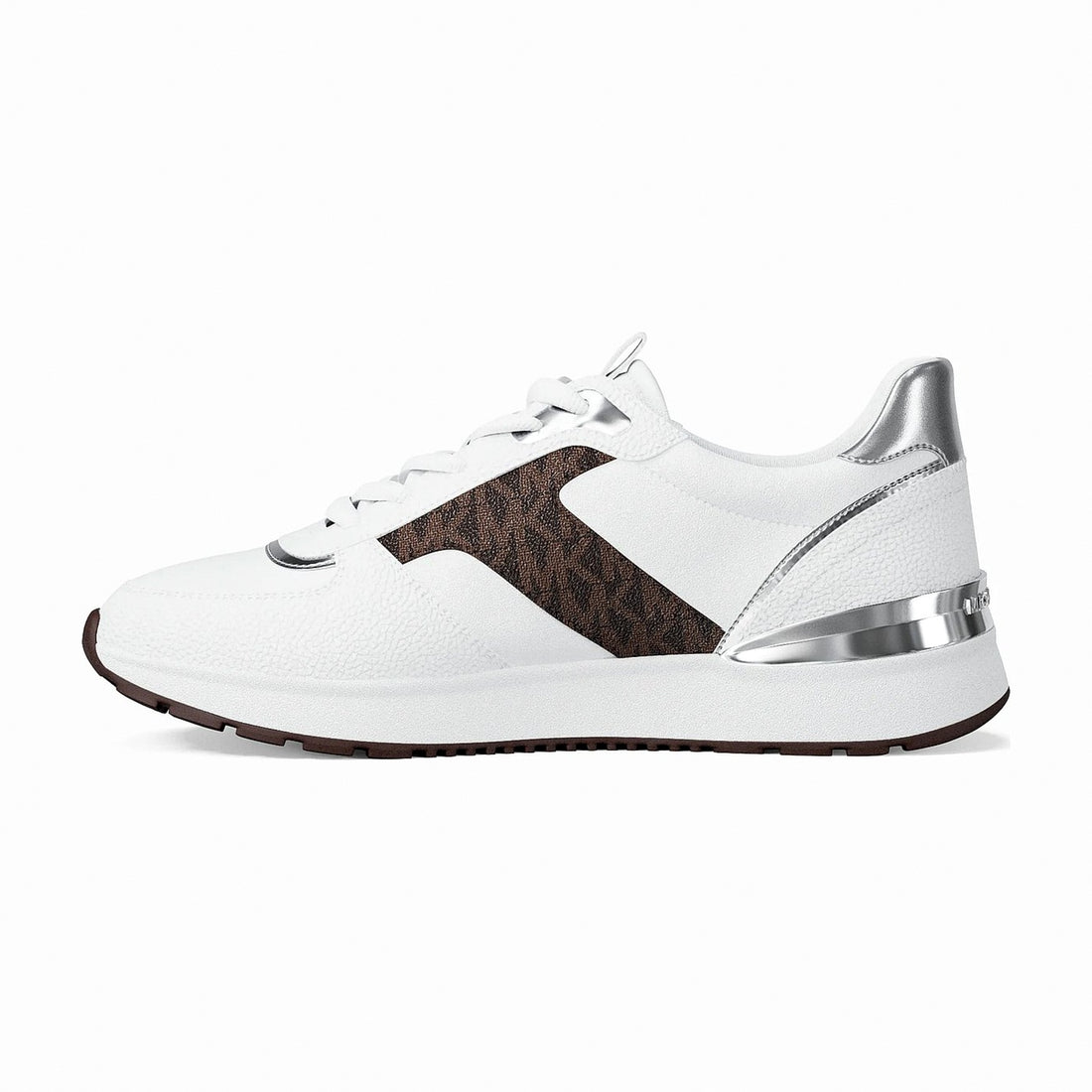 Michael Kors Remy Mixed-Media Trainer - OP WHT/BROWN