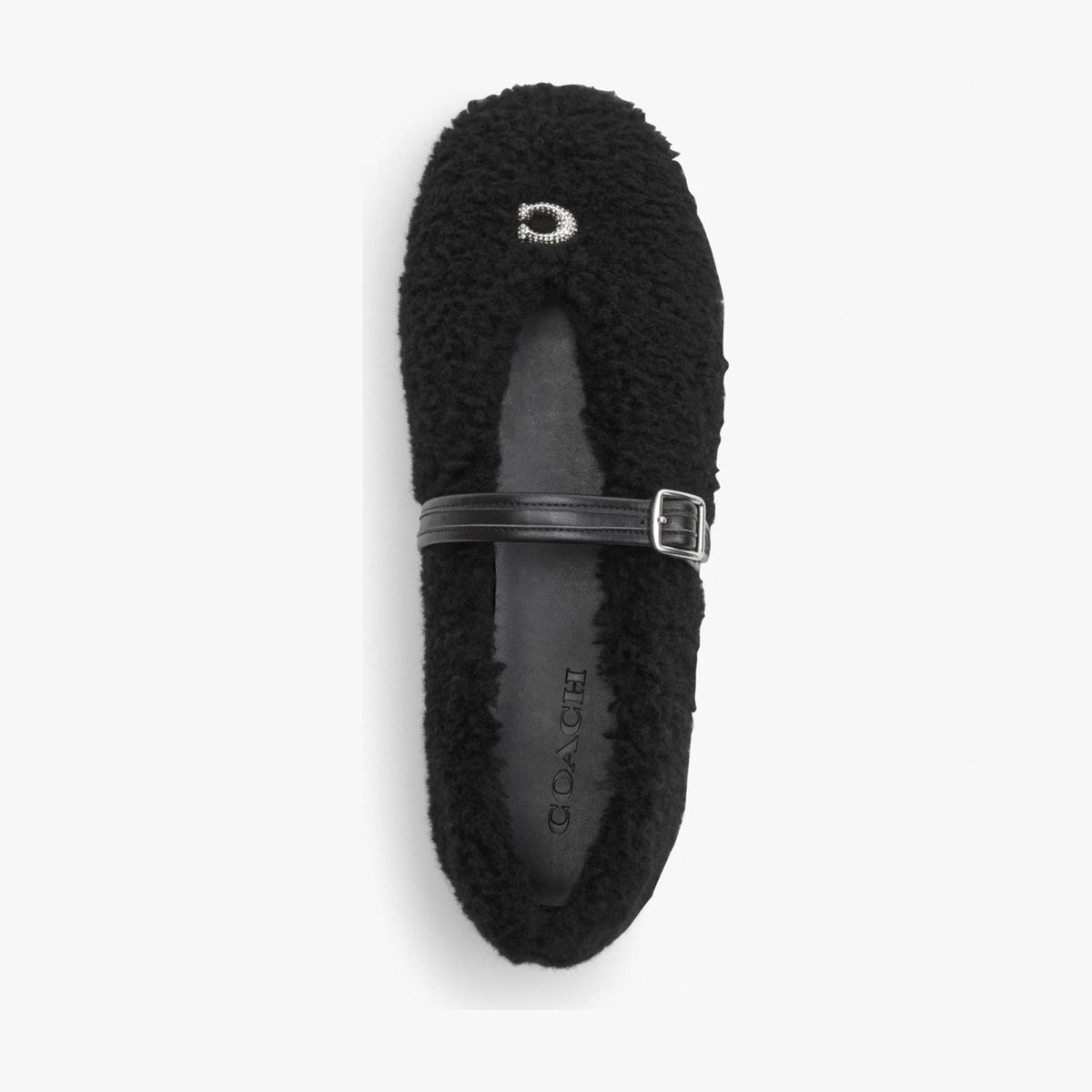Coach Sculpted C Mary Jane In Shearling - Black