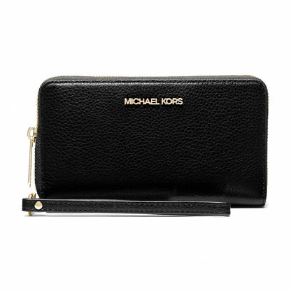 Michael Kors Large Pebbled Leather Smartphone Wristlet - BLACK