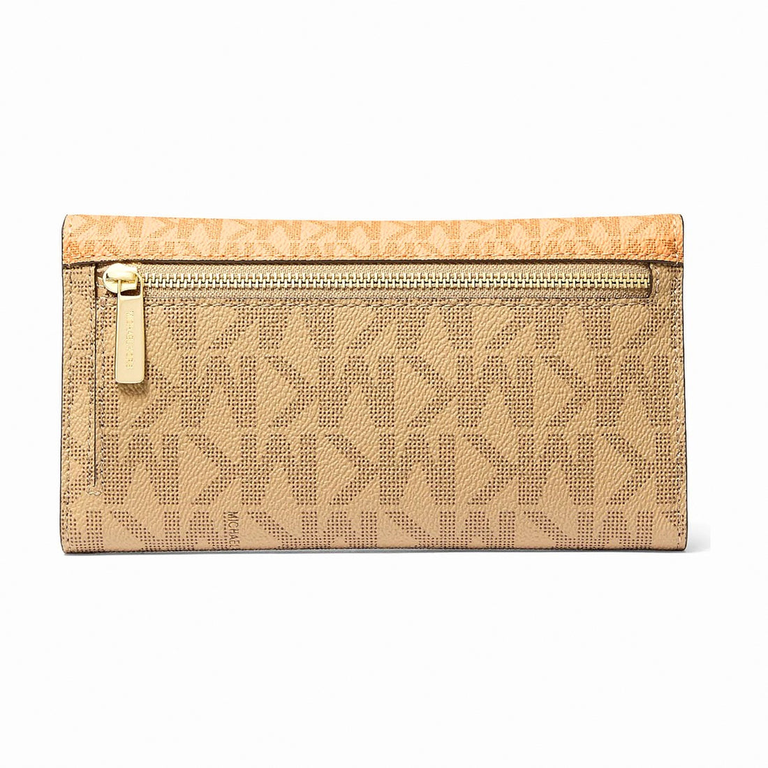Michael Kors Jet Set Large Signature Logo Tri-Fold Wallet - HONEYWHEAT MULTI
