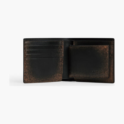 Coach 3-In-1 Wallet In Loved Leather - Black Brown