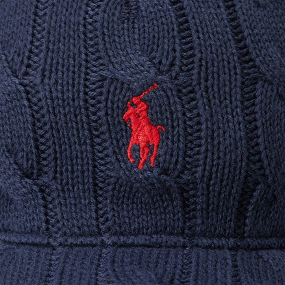 Polo Ralph Lauren Cable-Knit Cotton Ball Cap - Navy