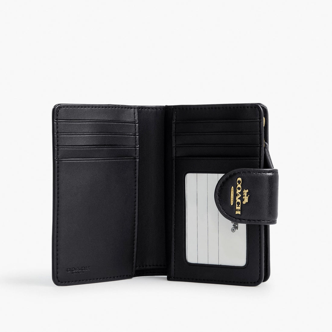 Coach Medium Corner Zip Wallet - Gold/Black