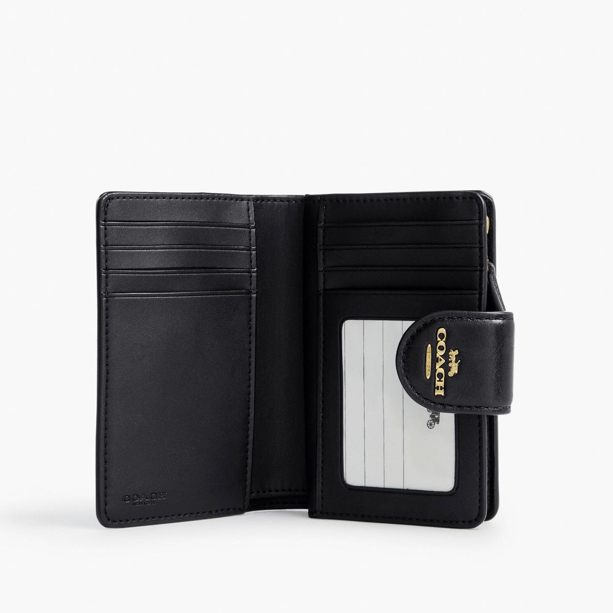 Coach Medium Corner Zip Wallet - Gold/Black