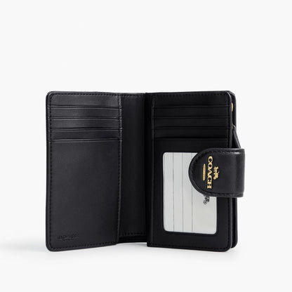 Coach Medium Corner Zip Wallet - Gold/Black