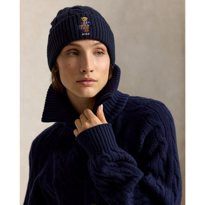 Polo Ralph Lauren Polo Bear Cable Wool-Blend Beanie - Navy