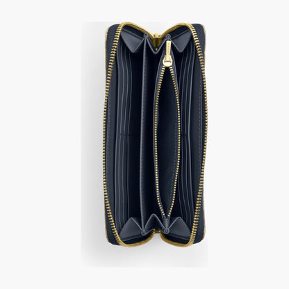 Coach Long Zip Around Wallet In Signature Regenerative Cotton Denim - Gold/Denim