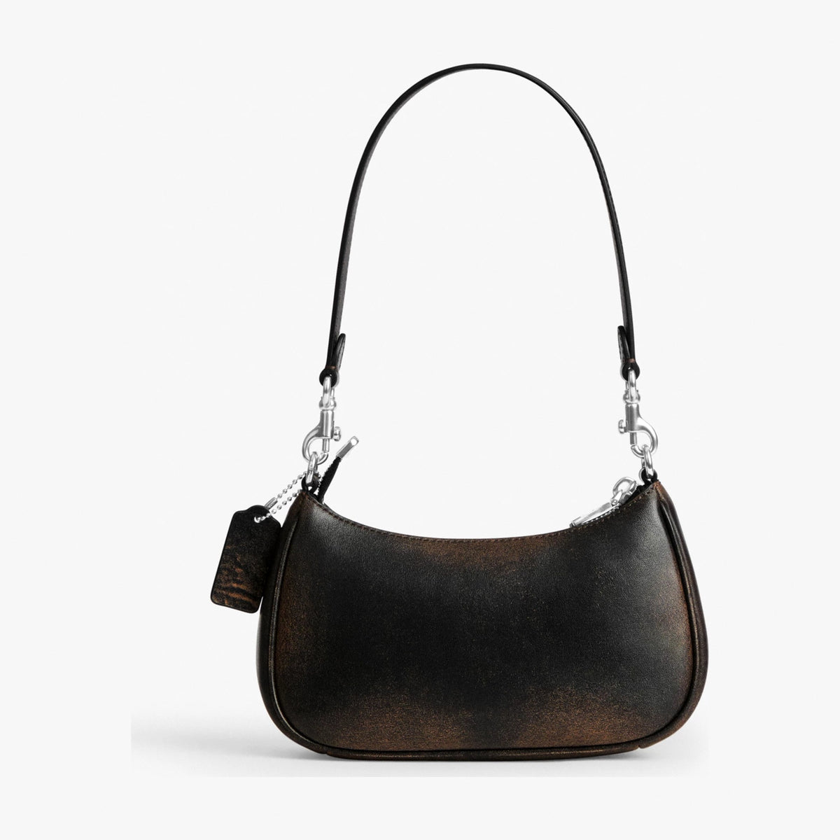 Coach Teri Mini Crossbody Bag In Loved Leather - Silver/Black Brown