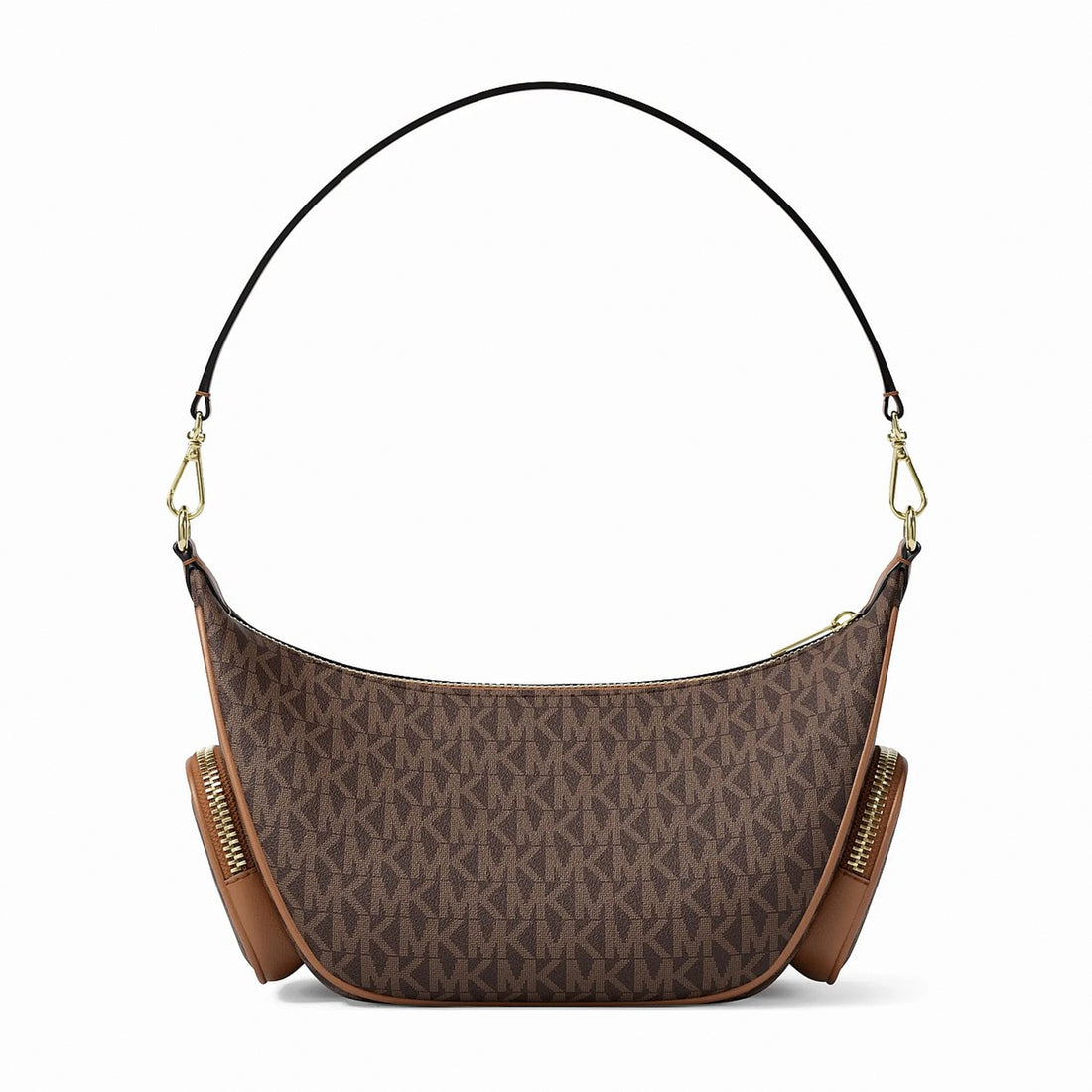 Michael Kors Merritt Small Signature Logo Convertible Shoulder Bag - BROWN