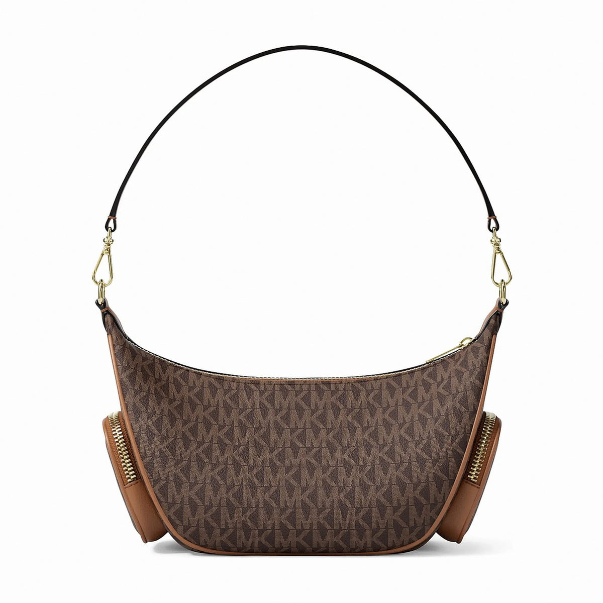 Michael Kors Merritt Small Signature Logo Convertible Shoulder Bag - BROWN