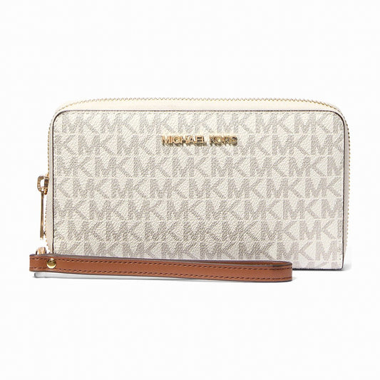Michael Kors Jet Set Signature Logo Smartphone Wristlet - VANILLA