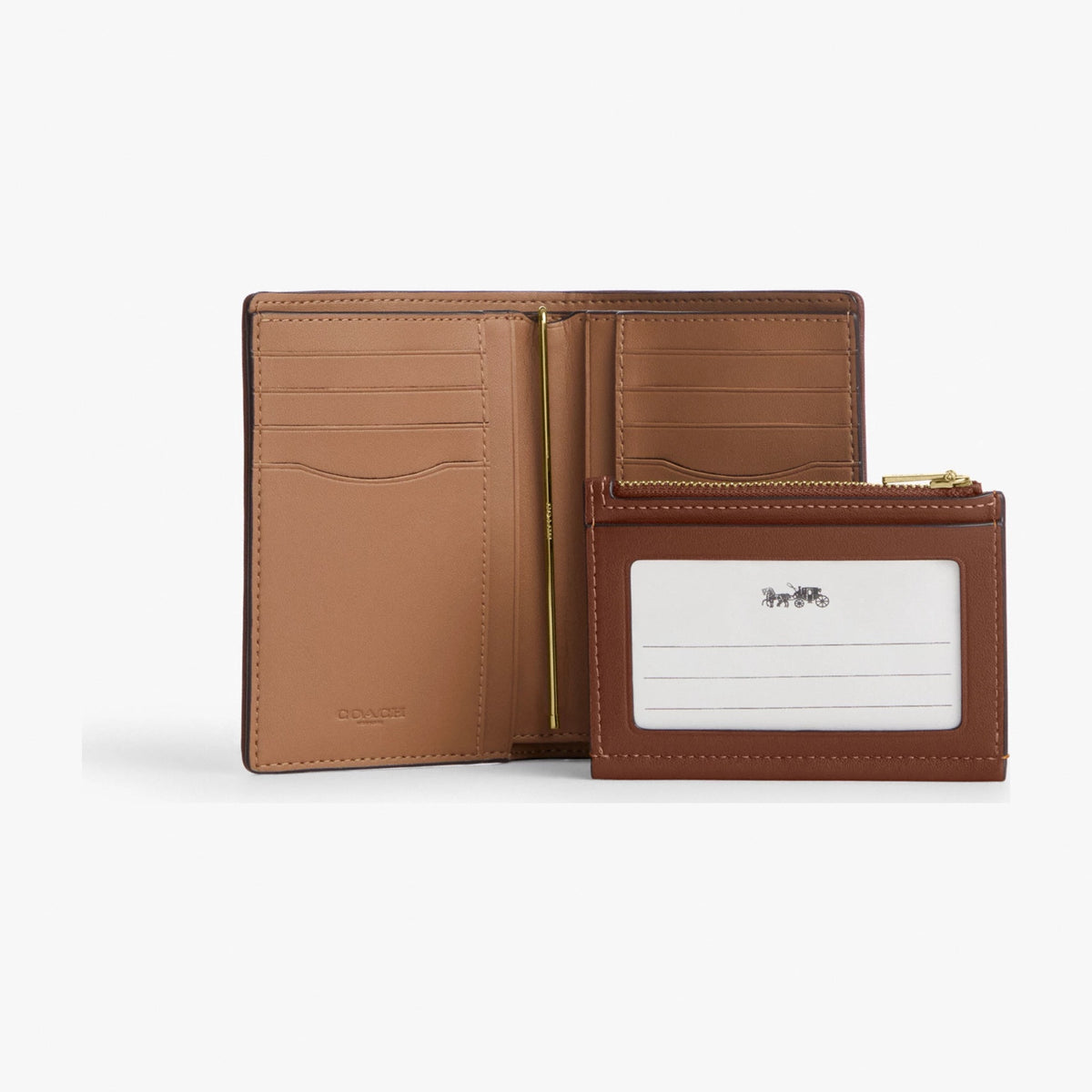 Coach 2-In-1 Wallet In Signature Chenille - Gold/Light Khaki/Vintage Brown
