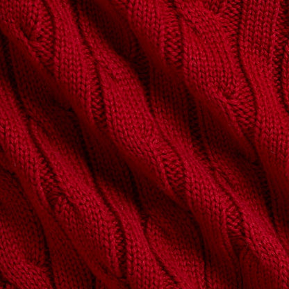 Baby Cable-Knit Cotton Cardigan & Pant - Eaton Red