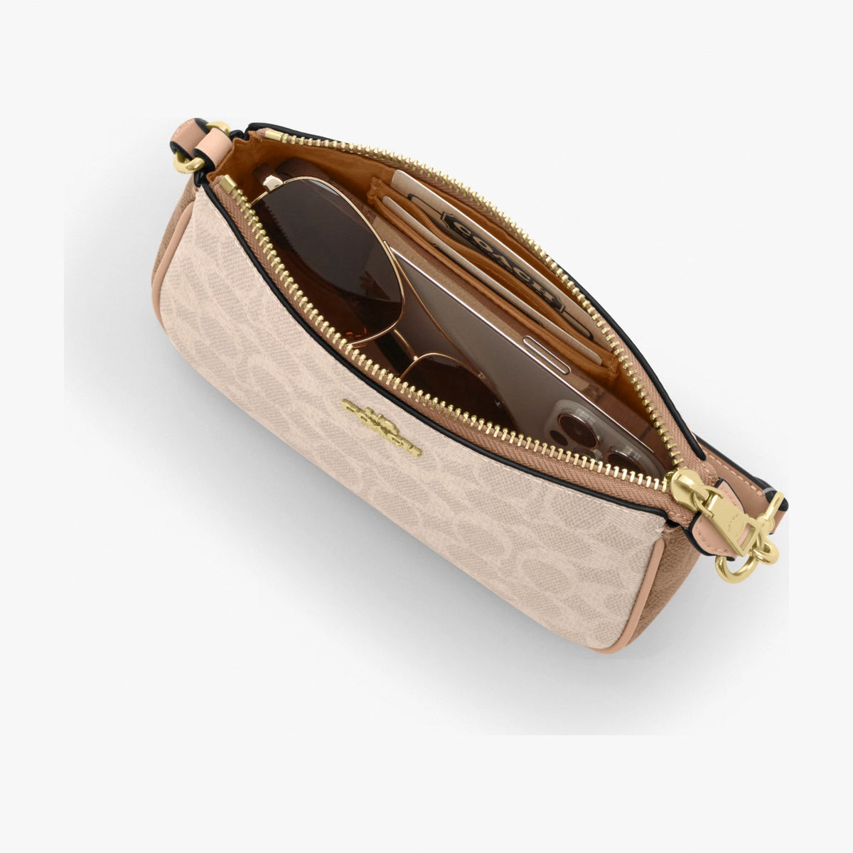 Coach Nolita 19 In Blocked Signature Canvas - Gold/Sand/Tan