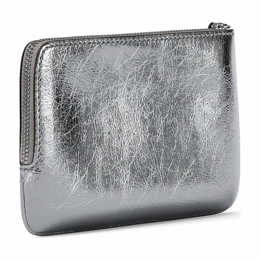 Michael Kors Jet Set Travel Small Metallic Crackled Wristlet - SILVER