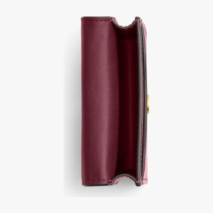 Coach Tabby Card Case - Brass/Dark Cherry