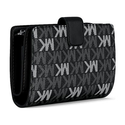 Michael Kors Jet Set Travel Medium Signature Logo Billfold Wallet - BLACK