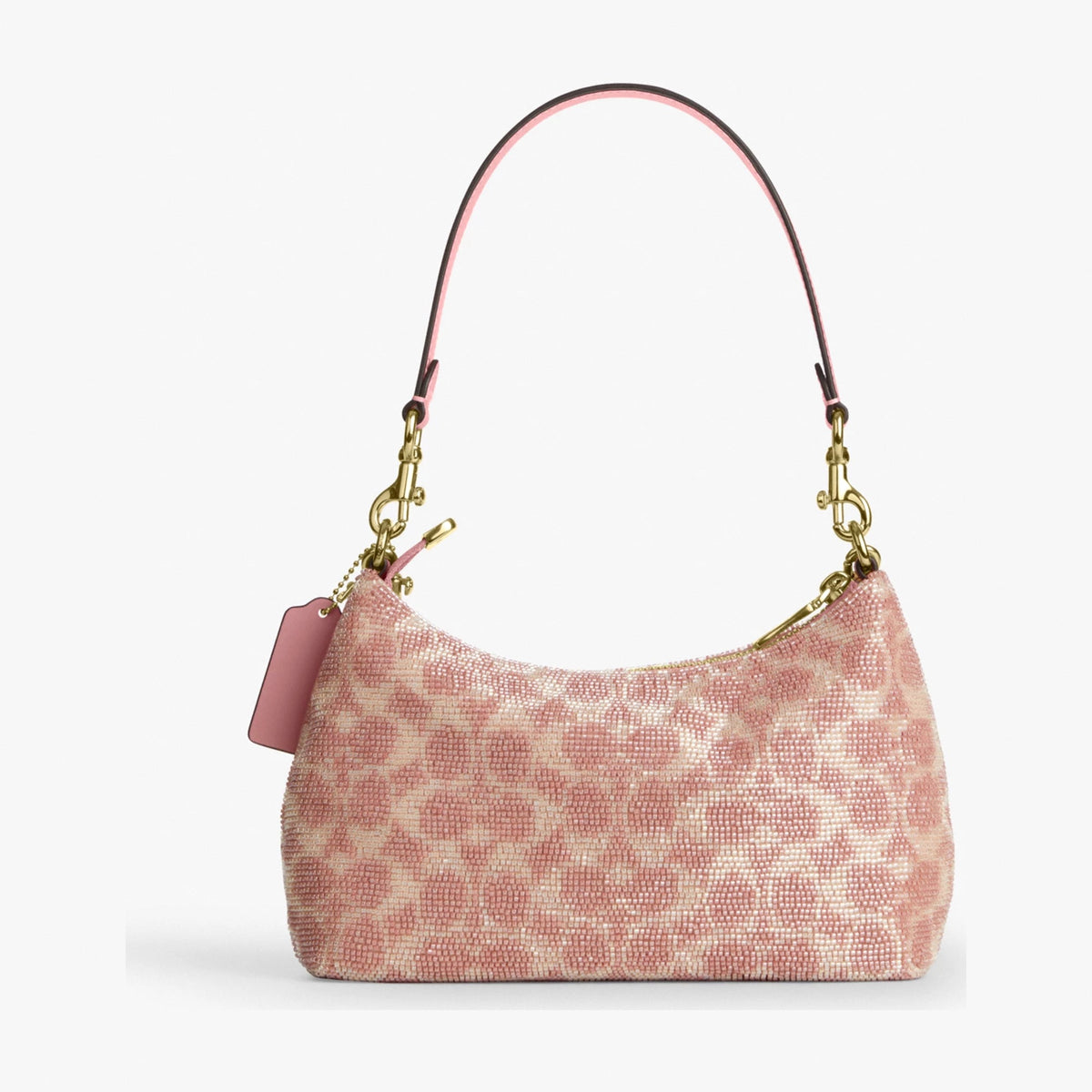 Coach Teri Shoulder Bag In Signature Beaded Satin - Gold/Pink
