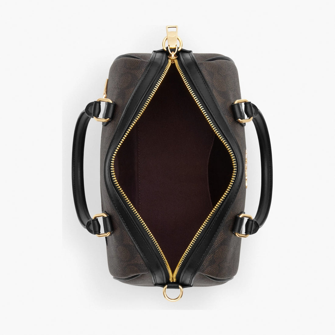Coach Rowan Satchel Bag In Signature Canvas - Gold/Walnut/Black