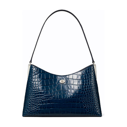 Tory Burch Small Robinson Croc-Embossed Shoulder Bag - Twilight