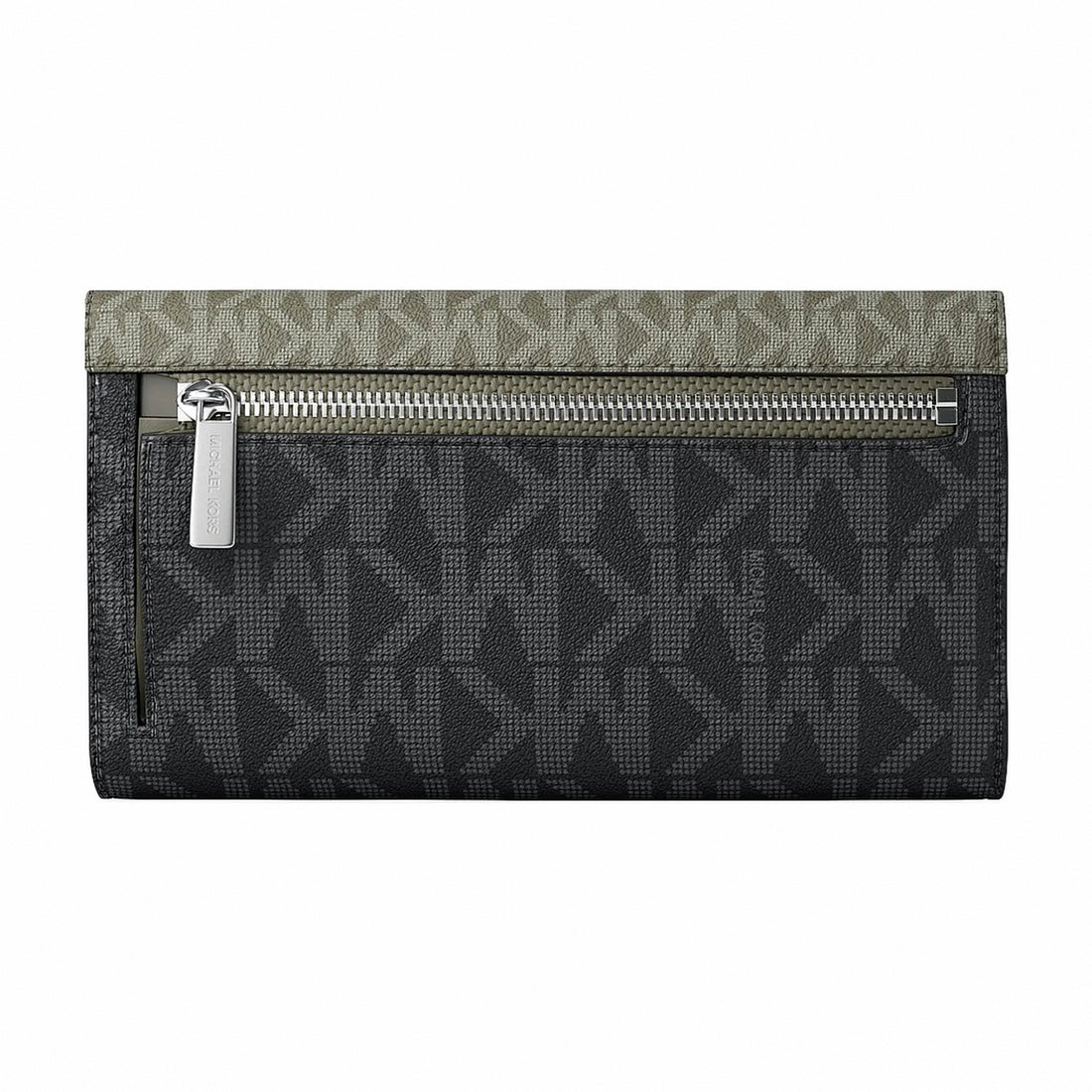 Michael Kors Jet Set Travel Signature Logo Tri-Fold Wallet - OLIVE