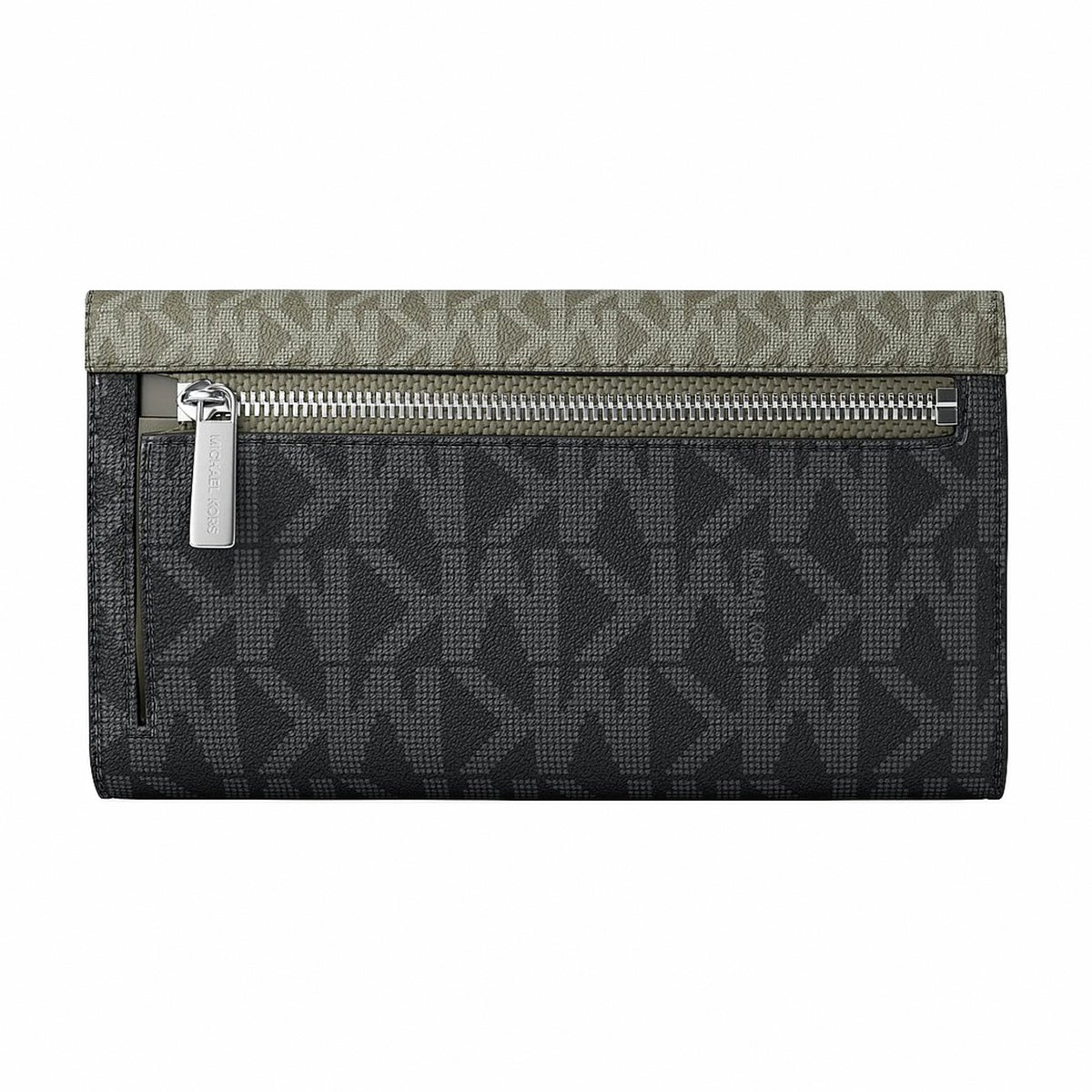Michael Kors Jet Set Travel Signature Logo Tri-Fold Wallet - OLIVE