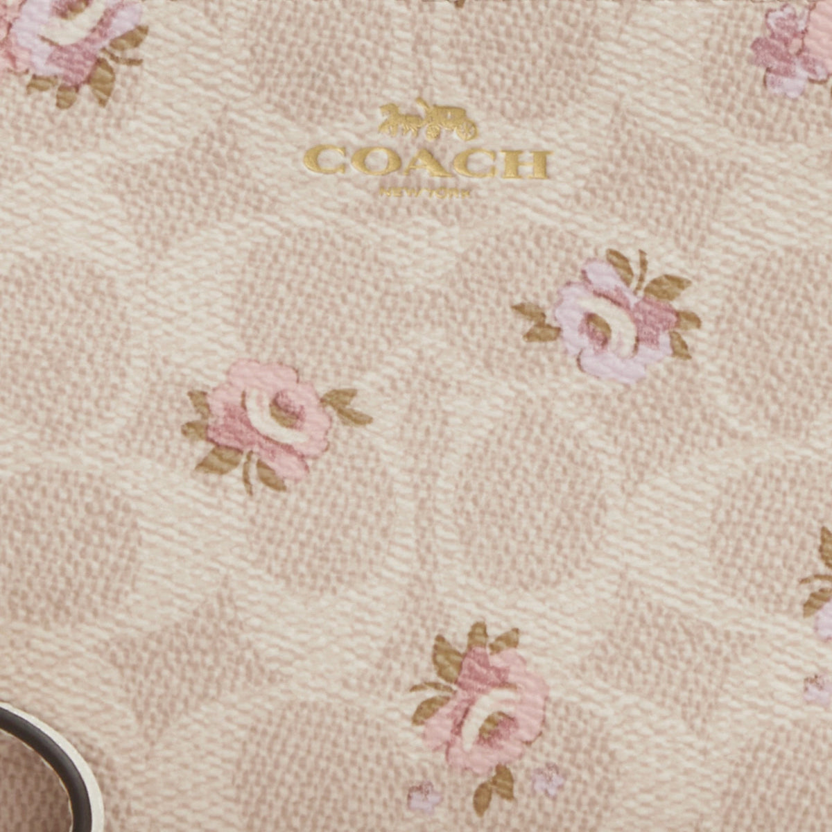 Coach Corner Zip Wristlet In Signature Canvas With Floral Print - Gold/Sand Multi
