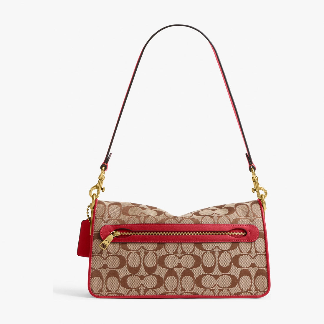 Coach Tabby Shoulder Bag 26 In Signature Jacquard - Brass/Poppy Signature