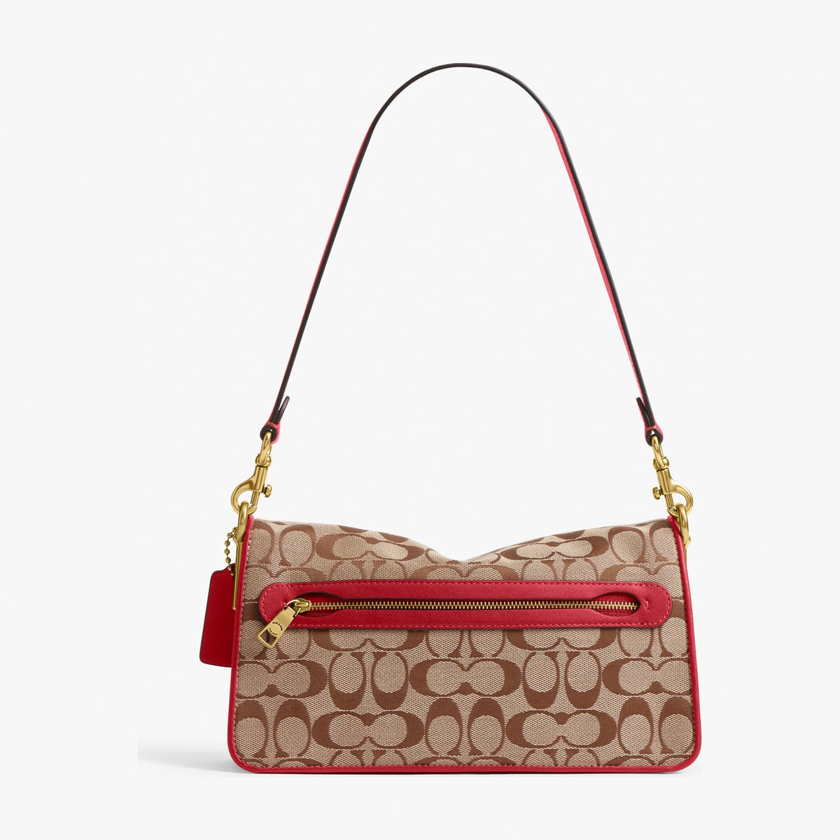 Coach Tabby Shoulder Bag 26 In Signature Jacquard - Brass/Poppy Signature