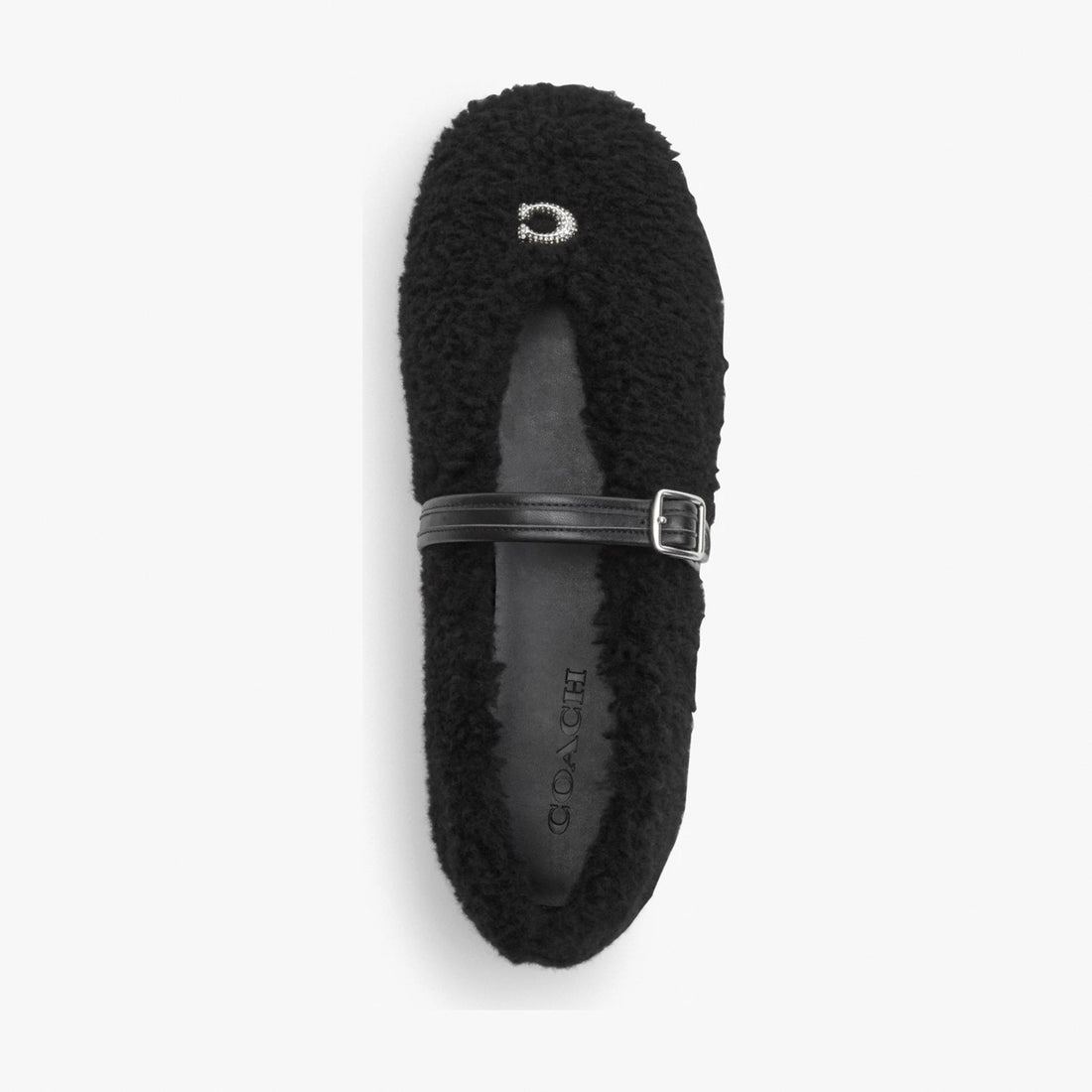 Coach Sculpted C Mary Jane In Shearling - Black