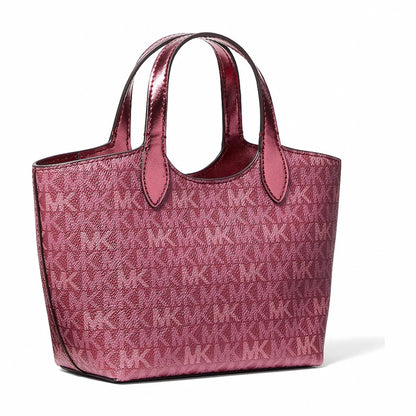 Michael Kors Maya Extra-Small Metallic Signature Logo Crossbody Bag - MAROON