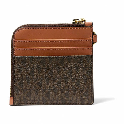 Michael Kors Jet Set Travel Signature Logo Chain Wallet - BROWN