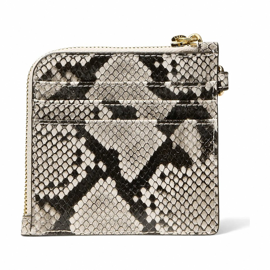 Michael Kors Jet Set Travel Medium Snake Embossed Chain Wallet - LT CREAM