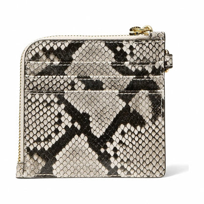 Michael Kors Jet Set Travel Medium Snake Embossed Chain Wallet - LT CREAM